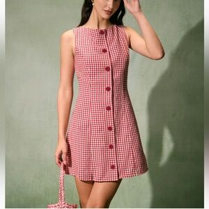 RIHOAS Red and White Gingham Mini Dress